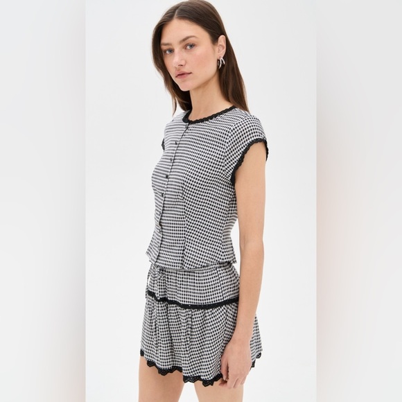 NEW Reformation Valetta Two Piece Matching Skirt Set Remy Check Gingham | US 4 - Picture 4 of 15